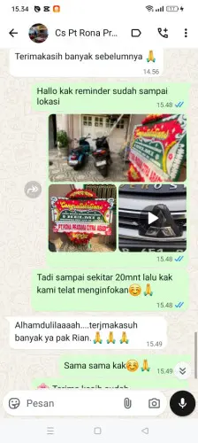 Testimonial Papan Bunga cigoong utara